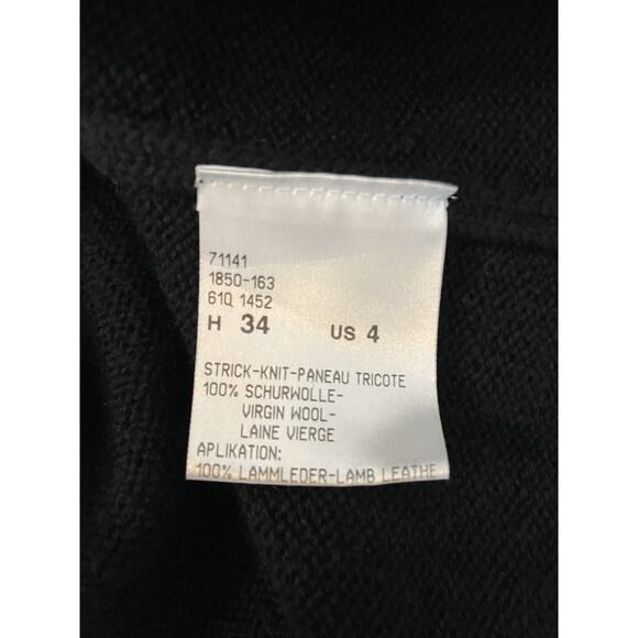 Bogner Sweater Womens S Turtleneck Virgin Wool Lamb Leather Applique Old Money - Picture 8 of 13